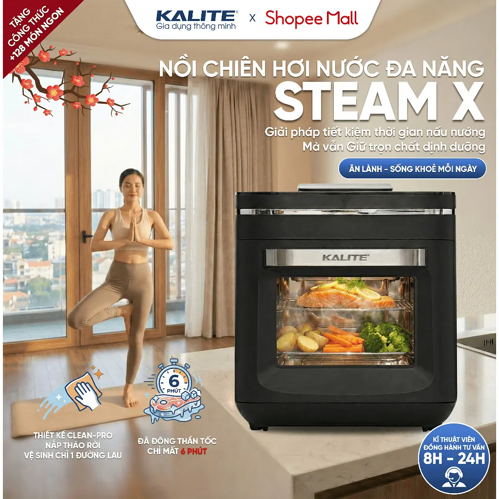 Nồi chiên hơi nước Kalite Steam X dung tích 15L — thiết kế hiện đại, tiết kiệm thời gian nấu nướng