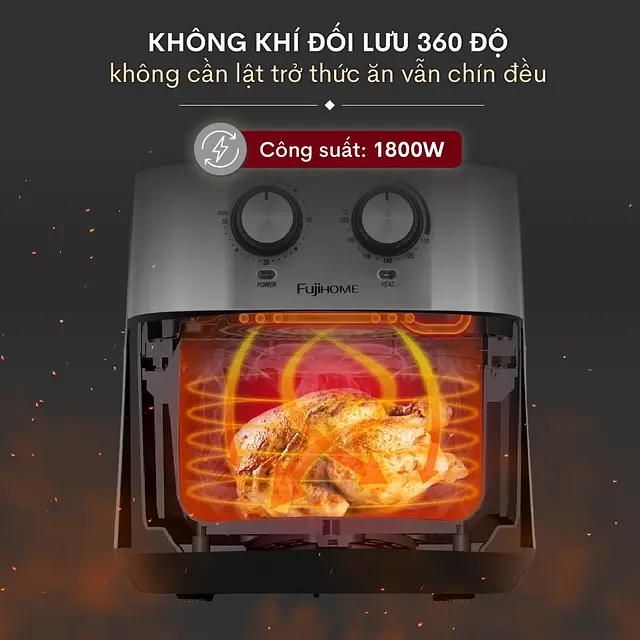 Nồi Chiên Không Dầu 9.2L Nhập Khẩu Fujihome - 1
