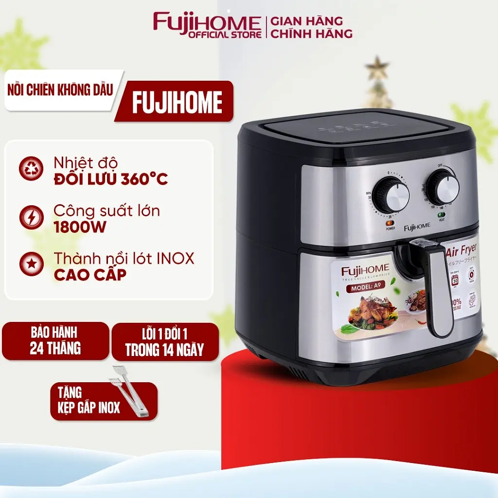 Nồi Chiên Không Dầu 9.2L Nhập Khẩu Fujihome - 6