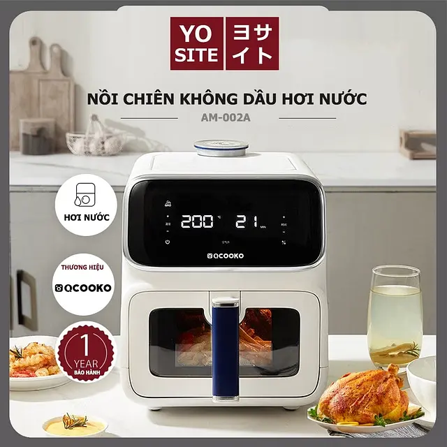 Nồi chiên hơi nước QCOOKO AM-002A dung tích 6L - 1