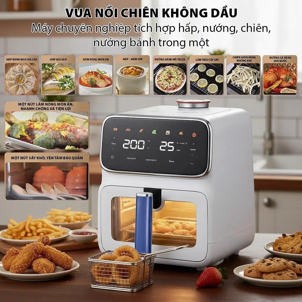 Nồi chiên hơi nước QCOOKO AM-002A dung tích 6L - 5