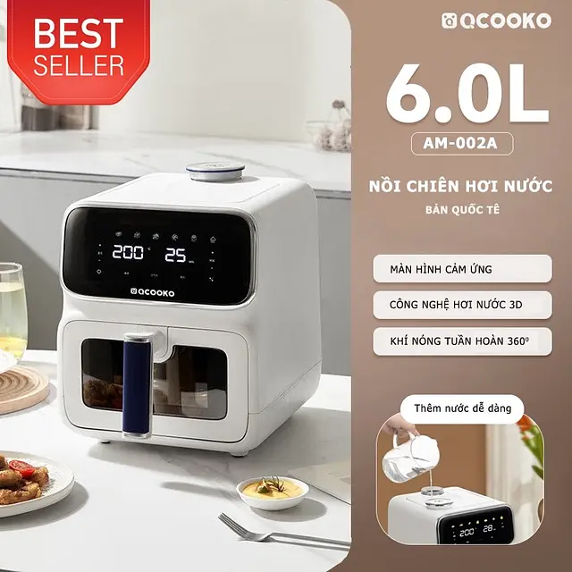 Nồi chiên hơi nước QCOOKO AM-002A dung tích 6L - 2