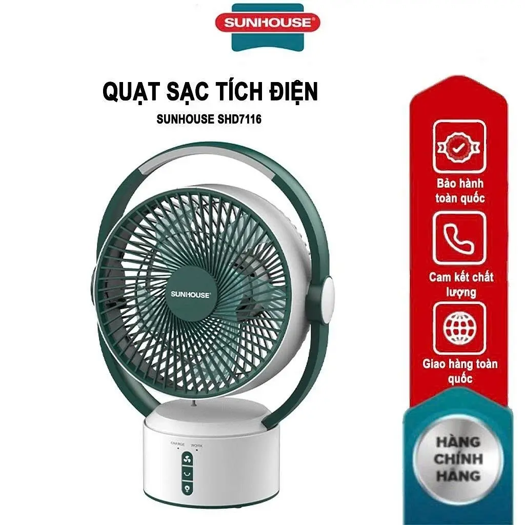 Quạt sạc tích điện Sunhouse SHD7228 - 9