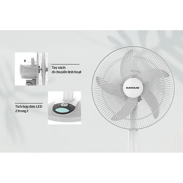 Quạt sạc tích điện Sunhouse SHD7228 - 4