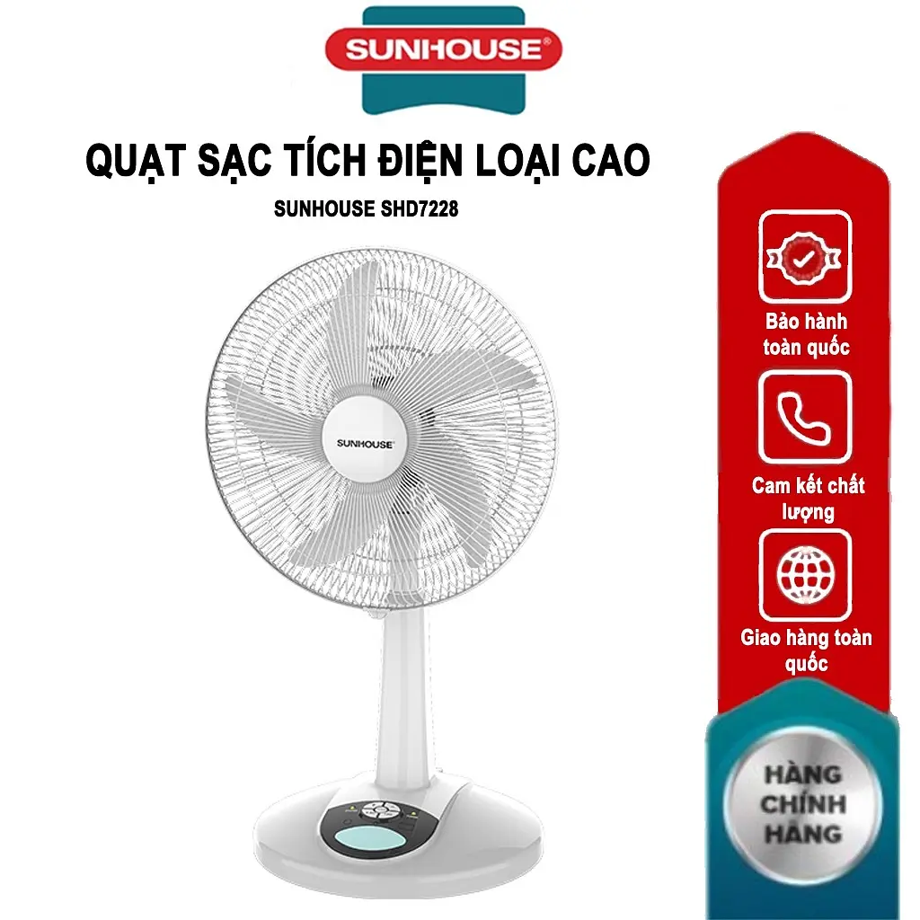 Quạt sạc tích điện Sunhouse SHD7228 - 1