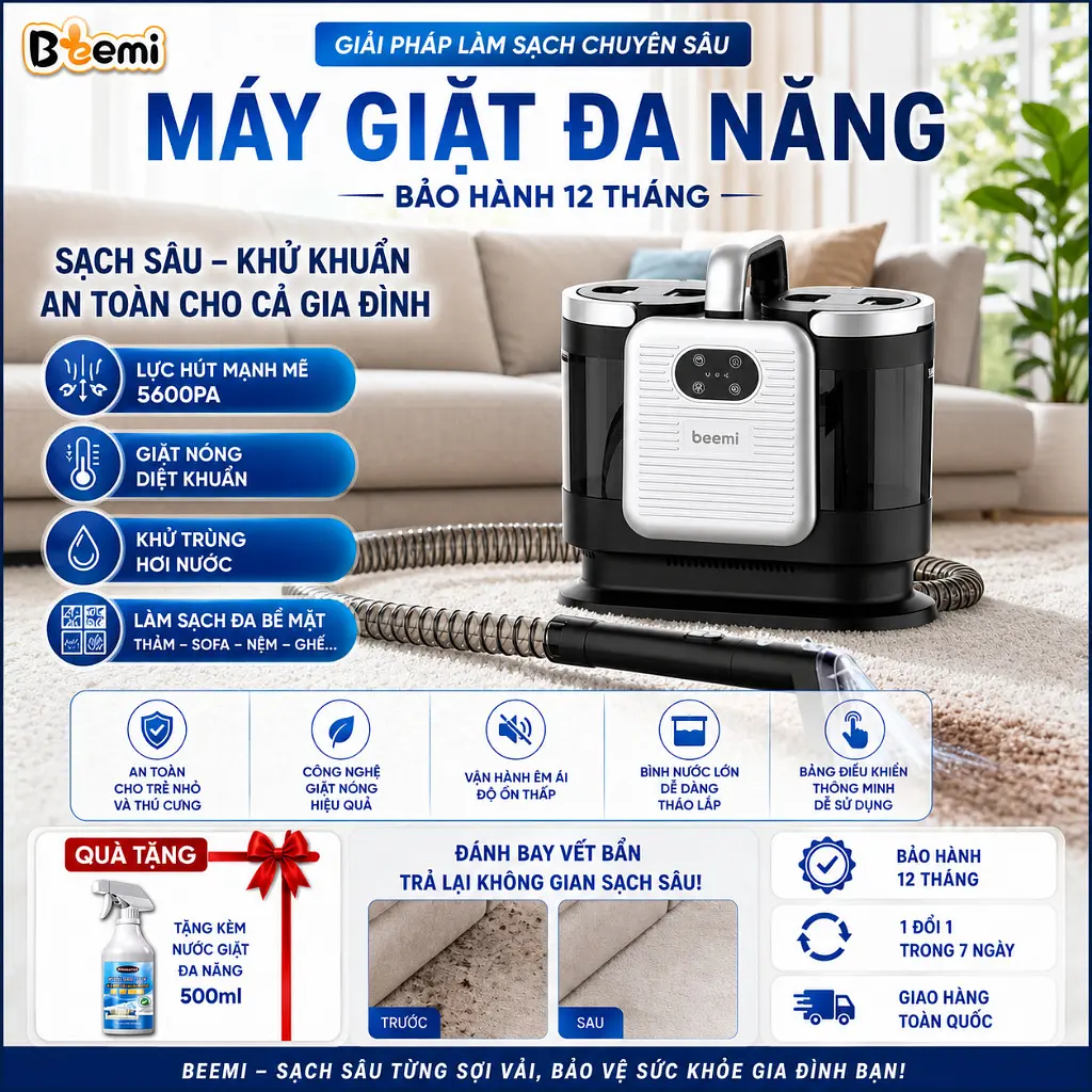 Máy Giặt Sofa Cầm Tay Hơi Nước Nóng Đa Năng - 1