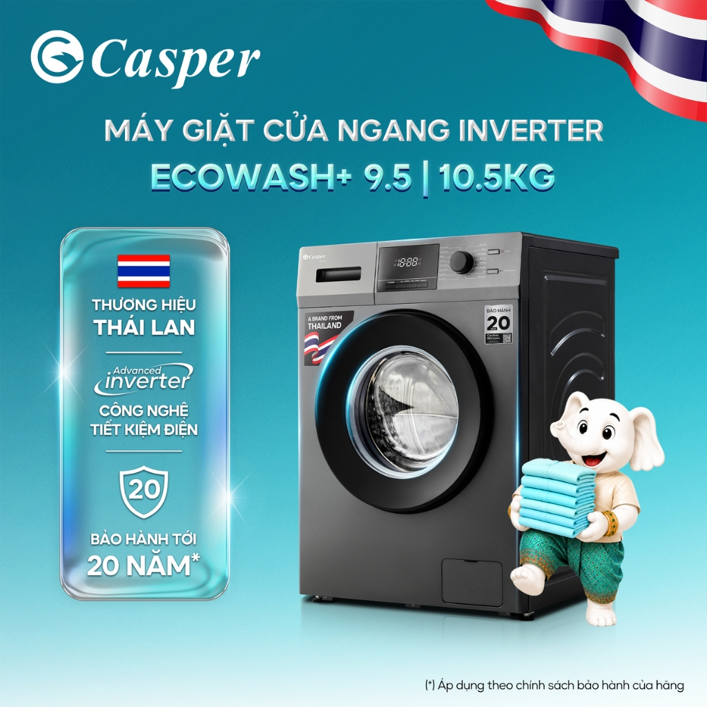 Máy giặt Casper Inverter 9.5KG – hướng dẫn sử dụng máy giặt lg inverter direct drive 9kg