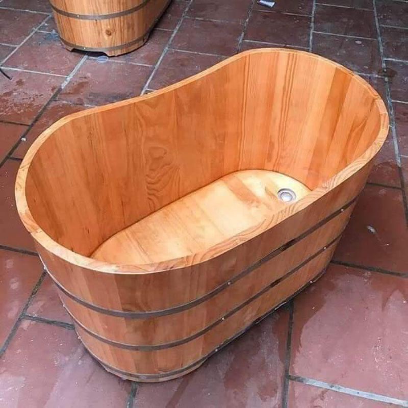 Bồn Tắm Gỗ Hình Oval – so sánh bồn tắm có sục khí và bồn tắm massage