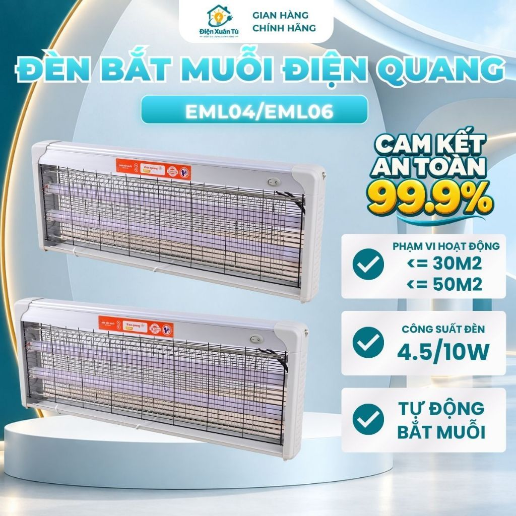 Đèn Bắt Muỗi Điện Quang EML04 – đèn bắt muỗi không hóa chất