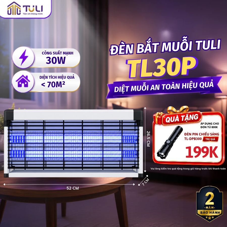 Đèn Bắt Muỗi TULI TL30P – đèn bắt muỗi không hóa chất