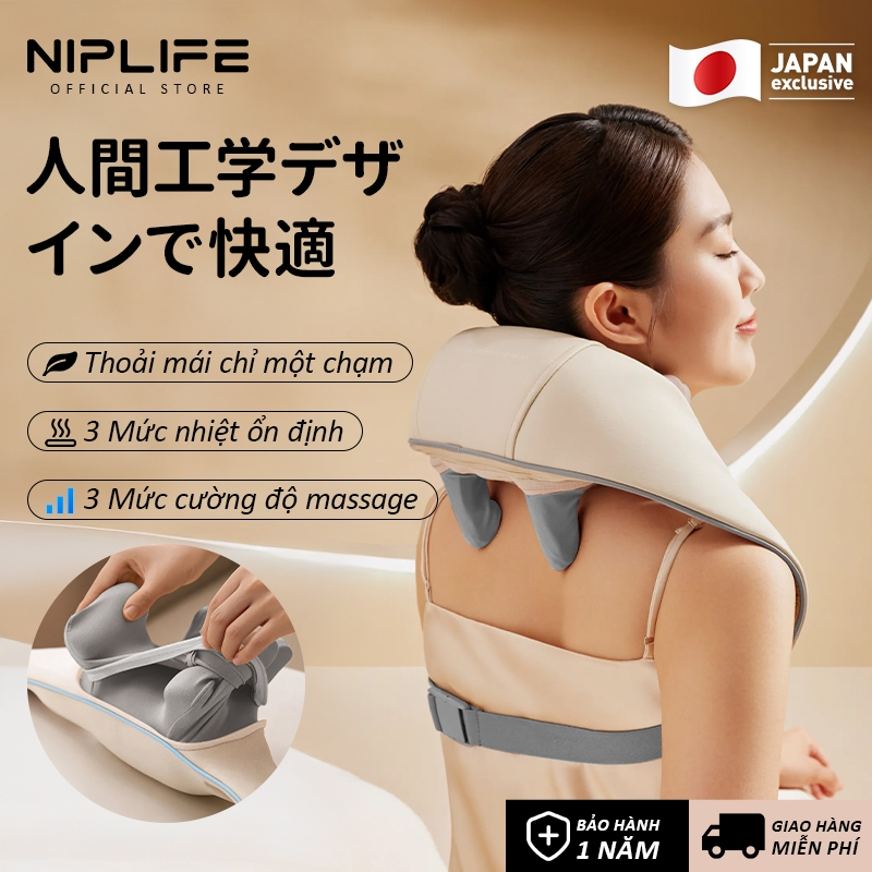Máy Massage Cổ Vai Gáy NIPLIFE Pro – máy massage cổ vai gáy 6d - gối massage cổ vai gáy thư giãn văn phòng
