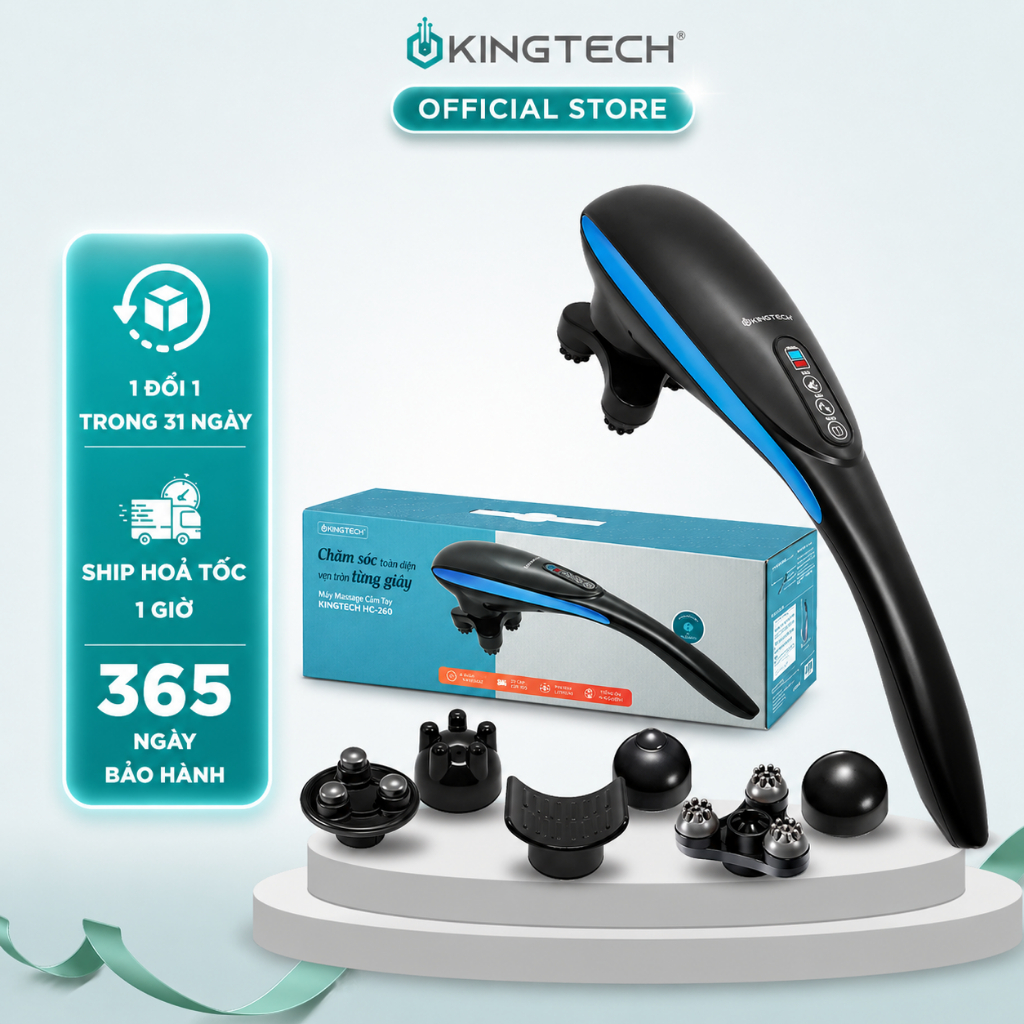 Máy Massage Cổ Vai Gáy KINGTECH LUX900 – máy massage cổ vai gáy 6d - gối massage cổ vai gáy thư giãn văn phòng