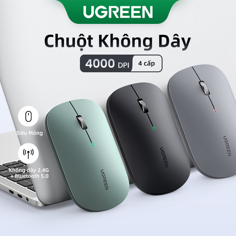 UGREEN Chuột Không Dây Im Lặng 4000 DPI – chuột không dây gaming