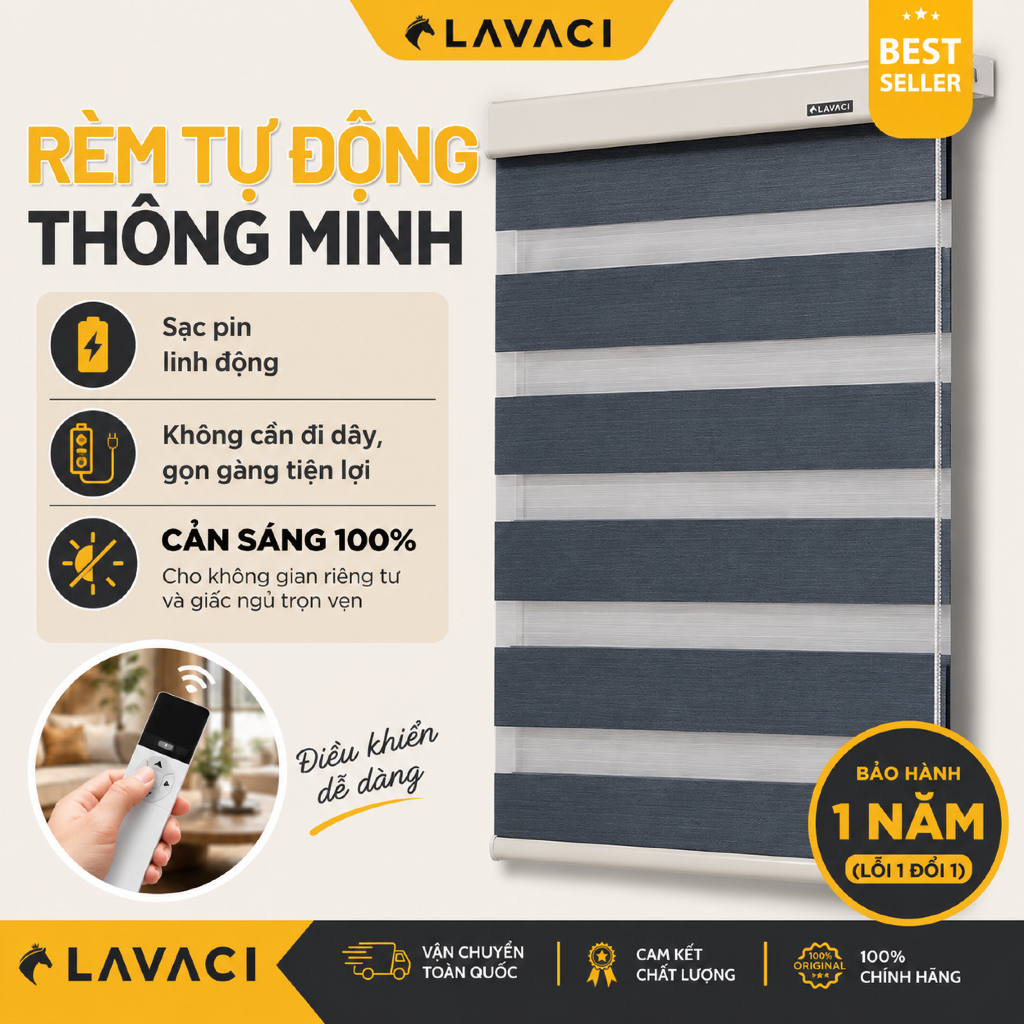 Rèm Cửa Sổ Cầu Vồng Tự Động – rèm cuốn tự động có hãm 2 bên