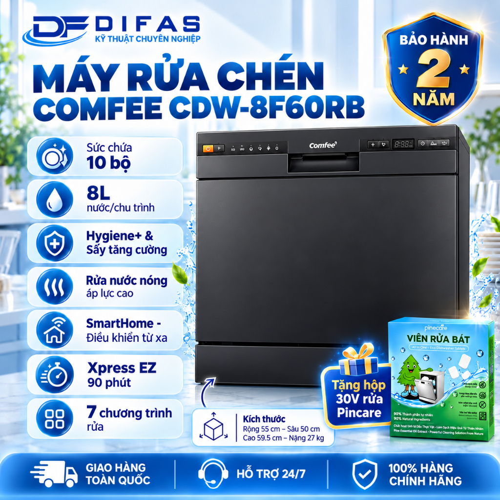 Máy rửa bát Comfee CDW8F60RB – máy rửa bát