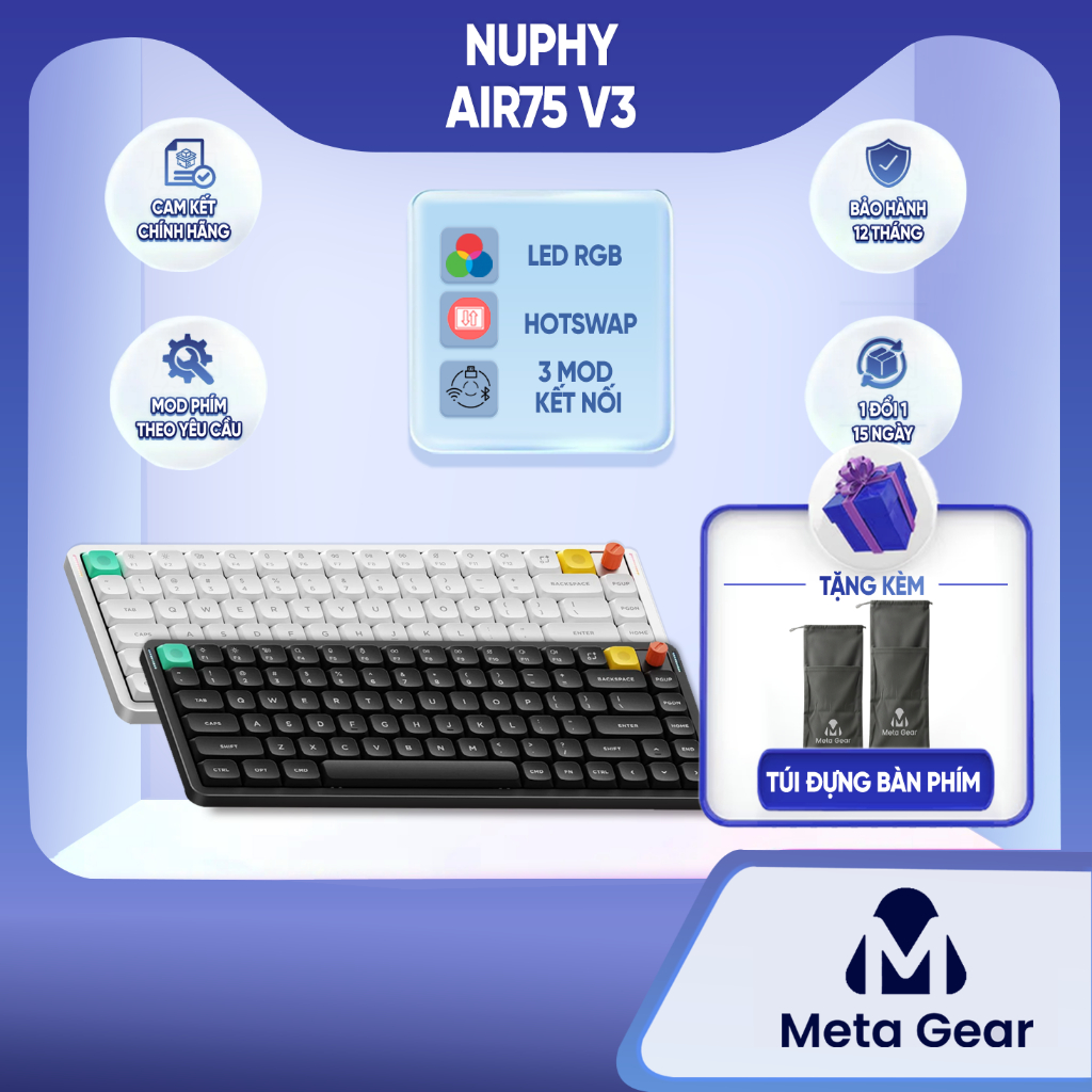 Bàn phím Nuphy V3 – bàn phím low profile full size