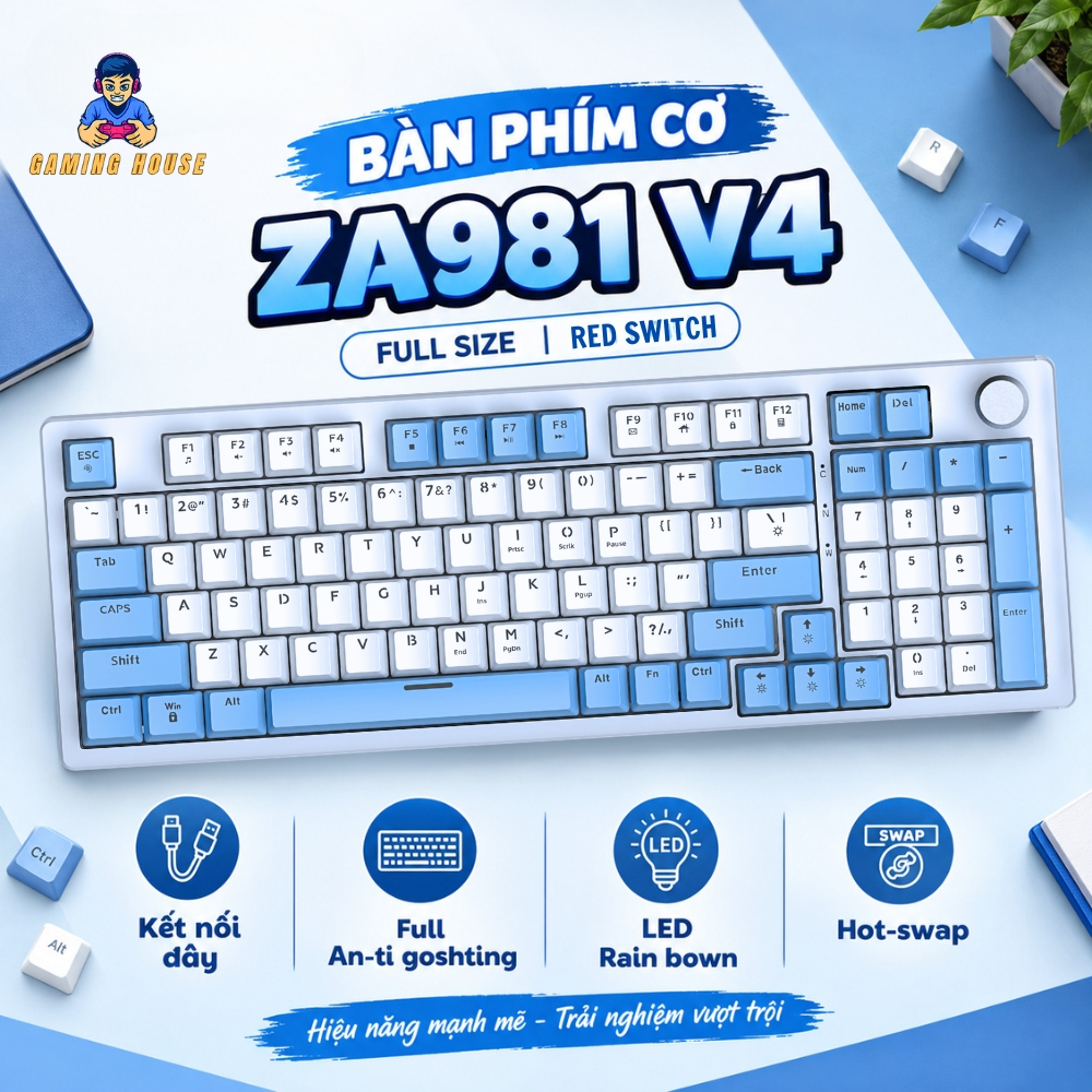 Bàn phím cơ ATAS ZA981 V4 – bàn phím cơ full size