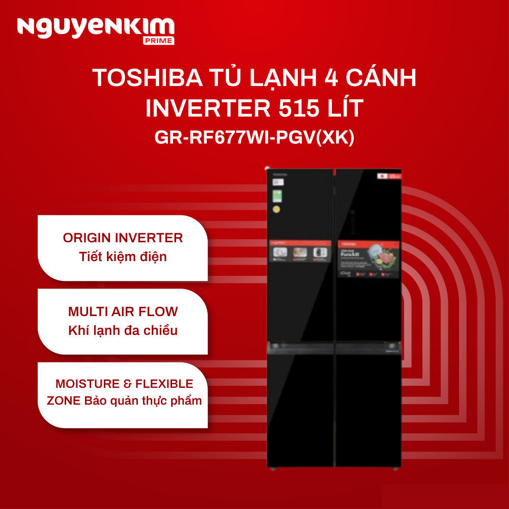Tủ lạnh Toshiba 4 cánh GR-RF677WI-PGV – tủ lạnh 4 cánh