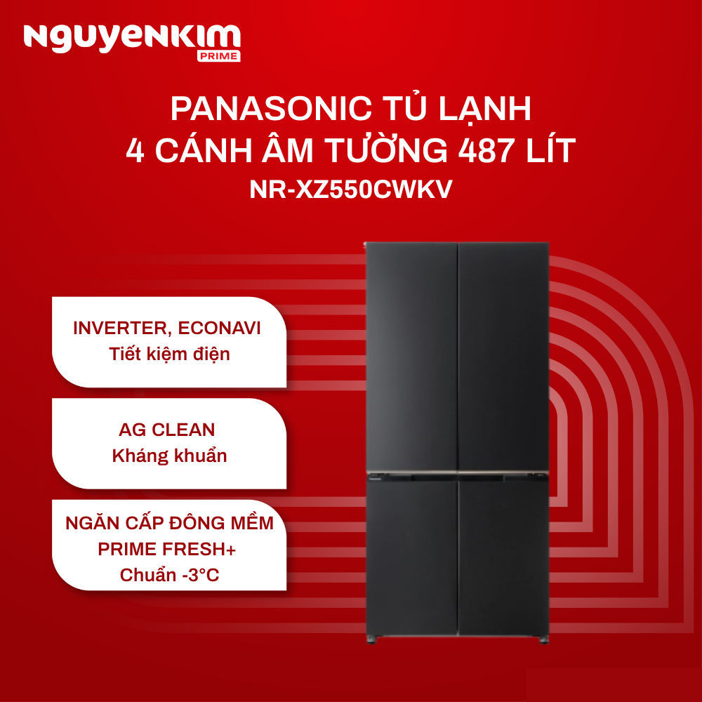 Tủ lạnh Panasonic Inverter NR-XZ550CWKV – tủ lạnh 4 cánh