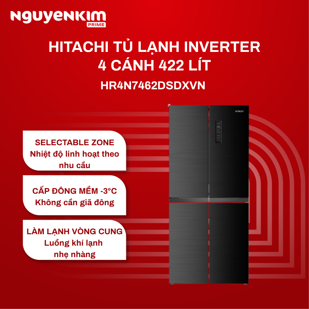 Tủ lạnh Hitachi HR4N7462DSDXVN – tủ lạnh 4 cánh